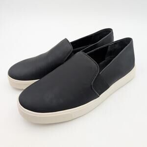 Vince Brenden-B Slip-On Leather Platform Sneakers Shoes Black Size US8.5M EU38.5